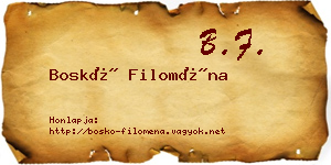 Boskó Filoména névjegykártya